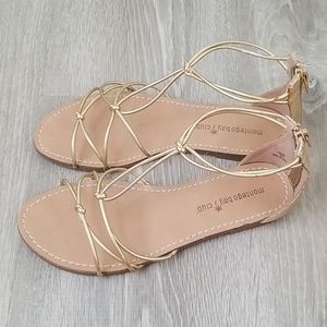 Gold flat sandals size 6.5